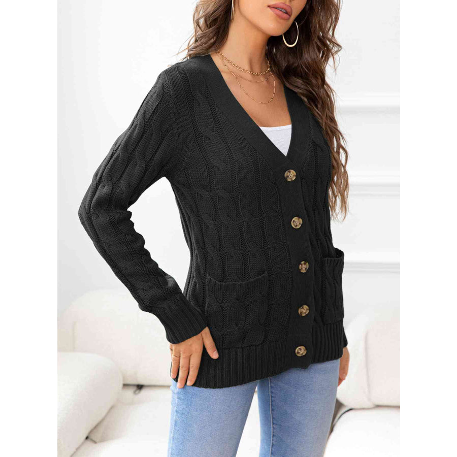 Button Down Cable - Knit Cardigan Apparel and Accessories