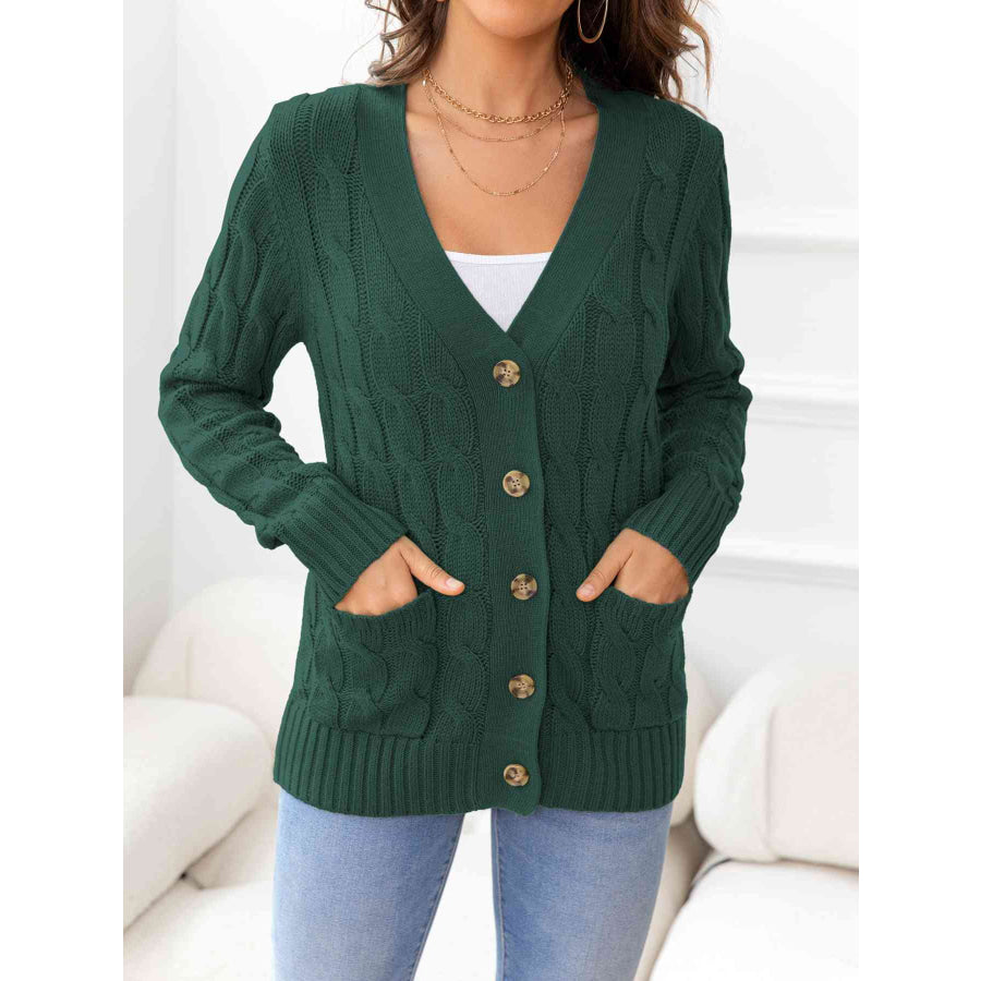 Button Down Cable - Knit Cardigan Apparel and Accessories