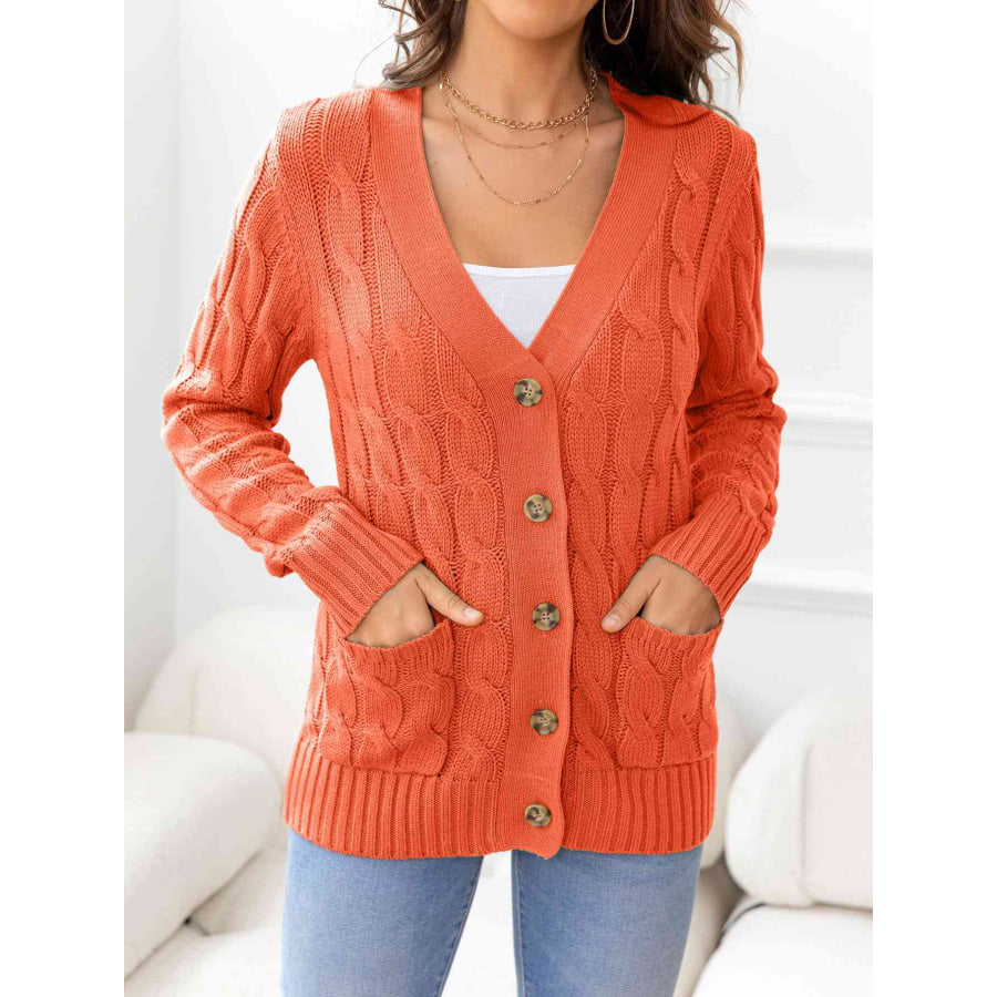 Button Down Cable - Knit Cardigan Apparel and Accessories