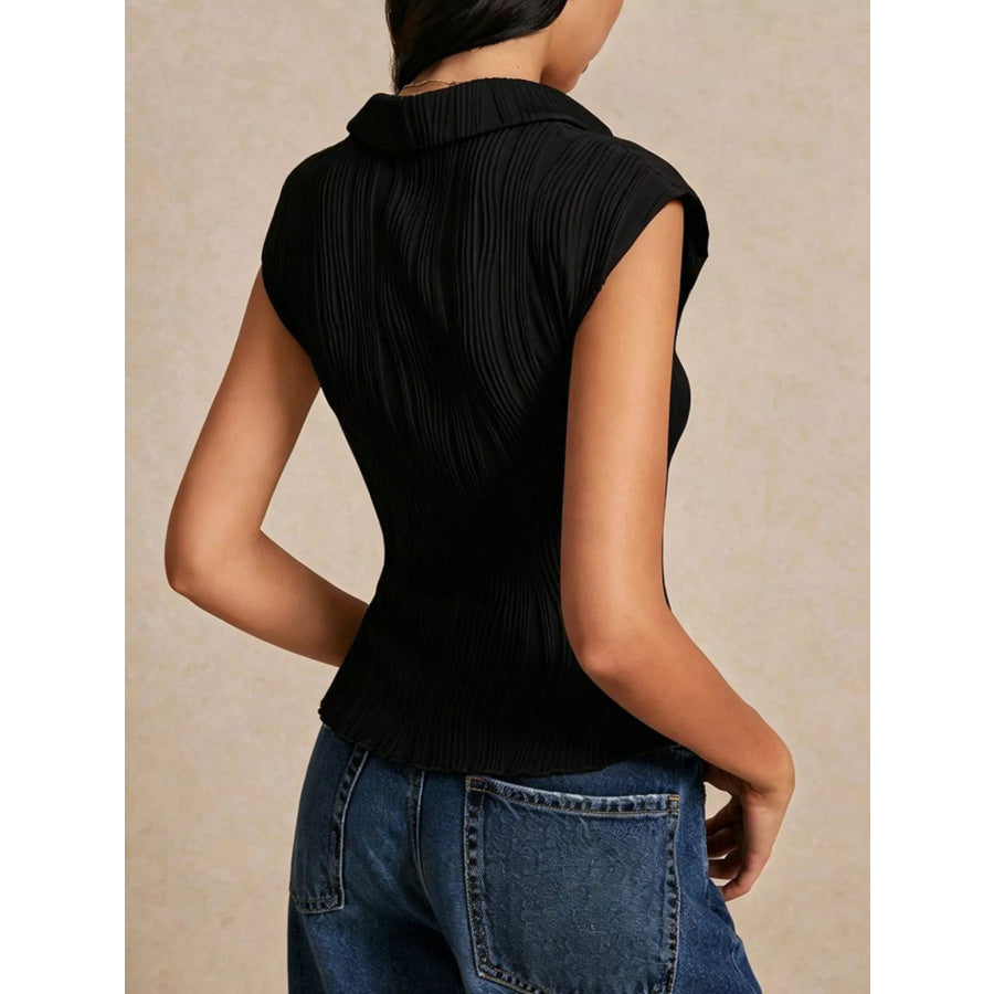 Button-Down Cap Sleeve Shirt Apparel and Accessories