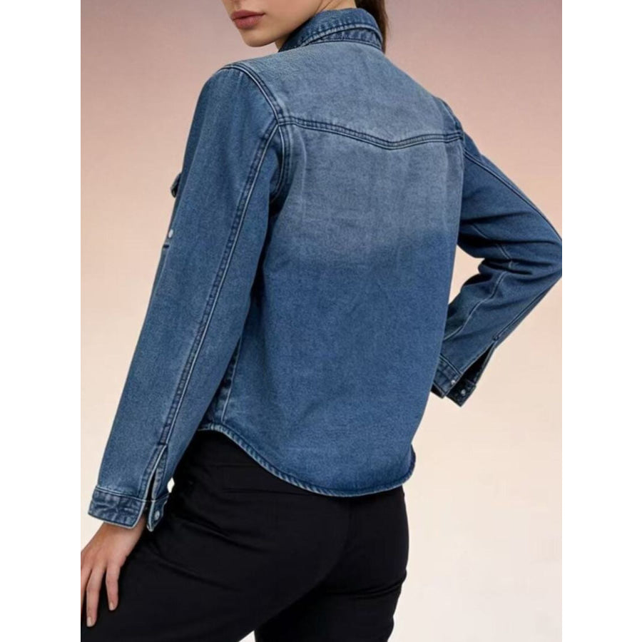 Button Down Classic Western Style Denim Top Apparel and Accessories
