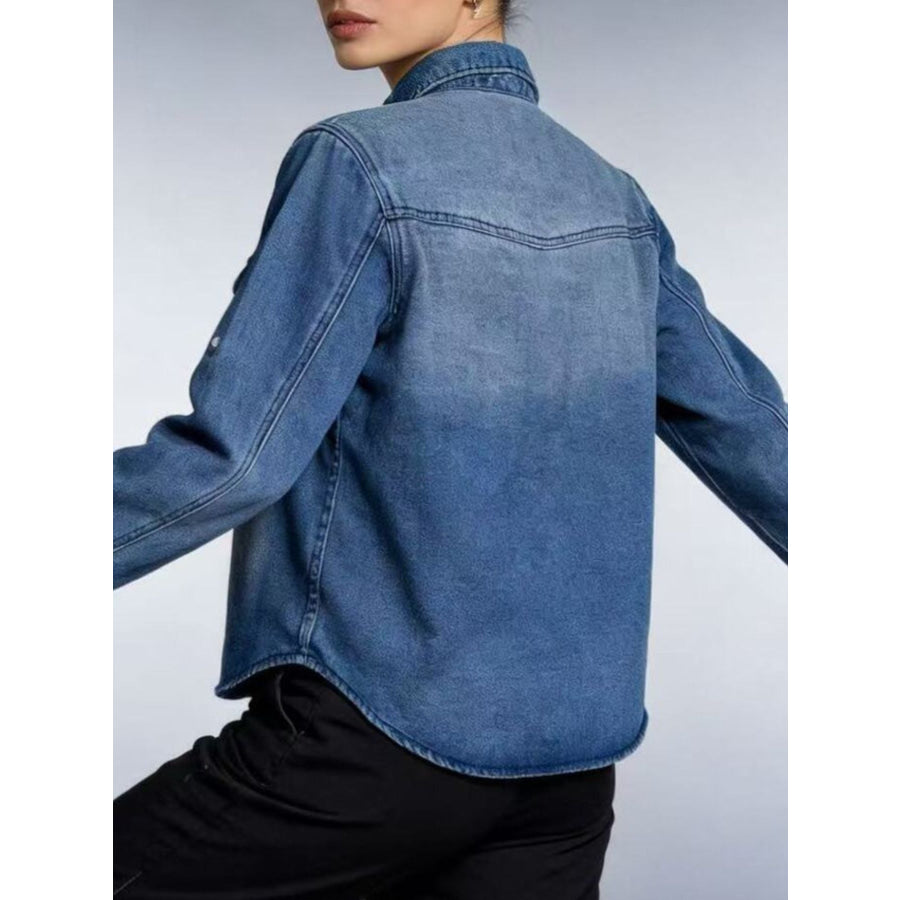 Button Down Classic Western Style Denim Top Apparel and Accessories