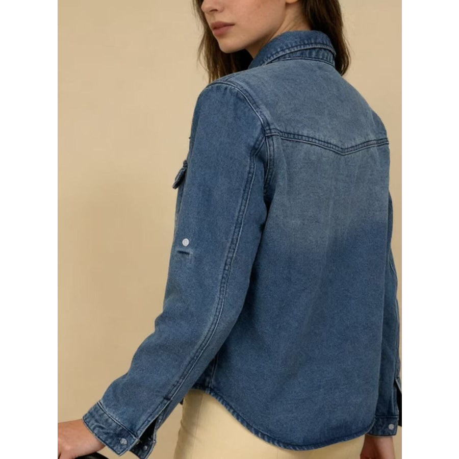 Button Down Classic Western Style Denim Top Apparel and Accessories