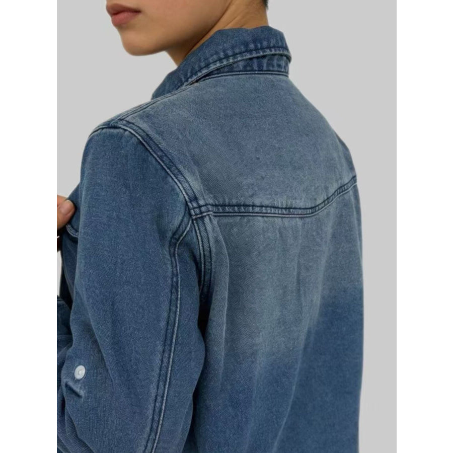 Button Down Classic Western Style Denim Top Apparel and Accessories