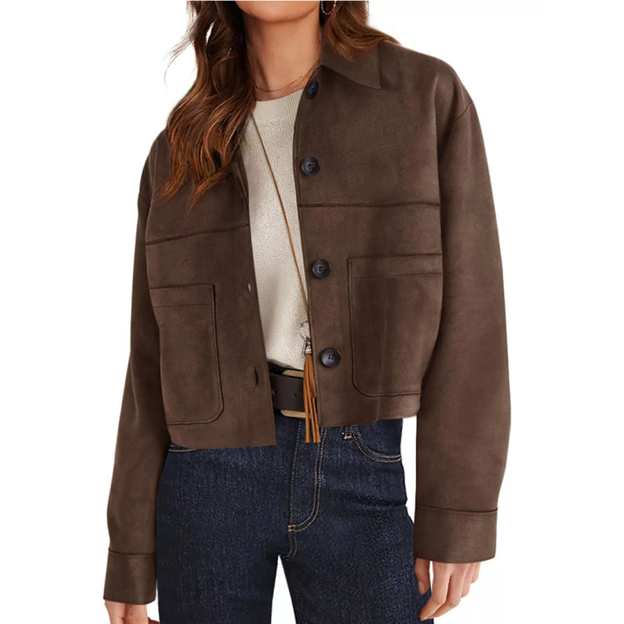 Button-Down Cropped Jacket Apparel and Accessories