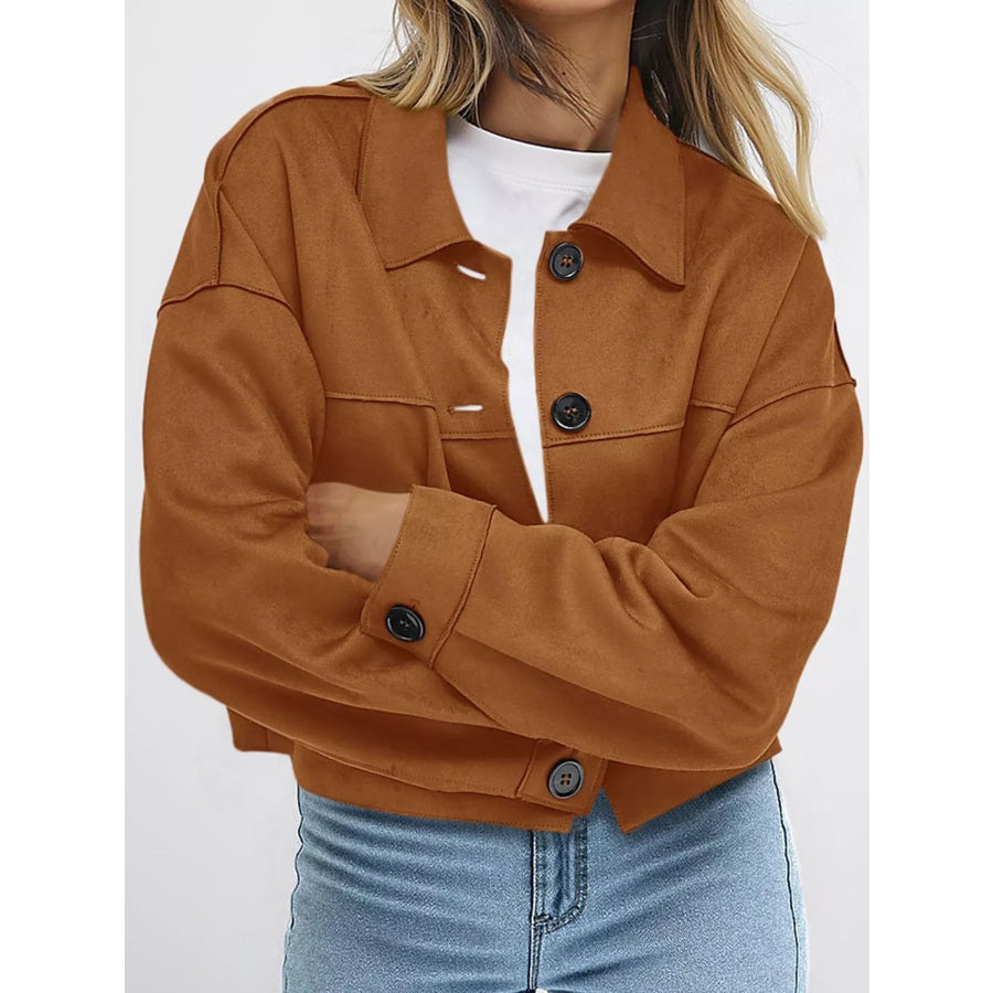 Button-Down Cropped Jacket Apparel and Accessories