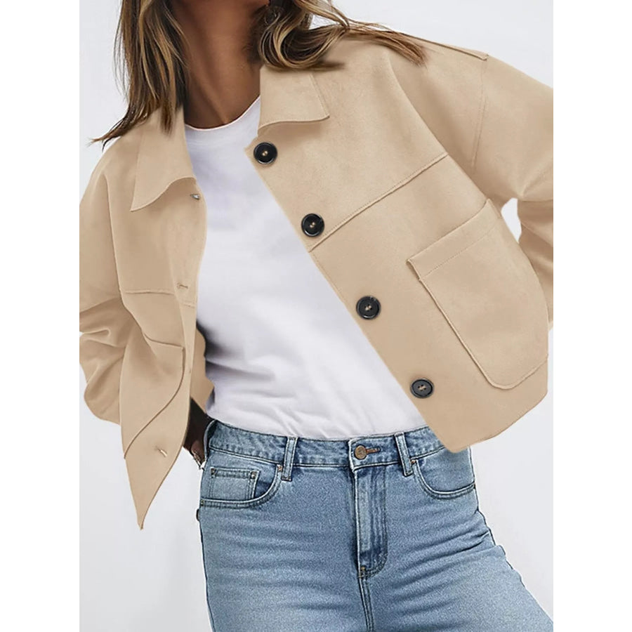 Button-Down Cropped Jacket Apparel and Accessories