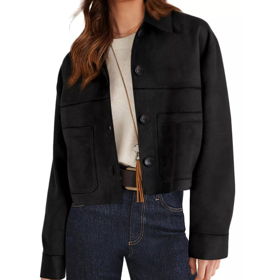 Button-Down Cropped Jacket Apparel and Accessories