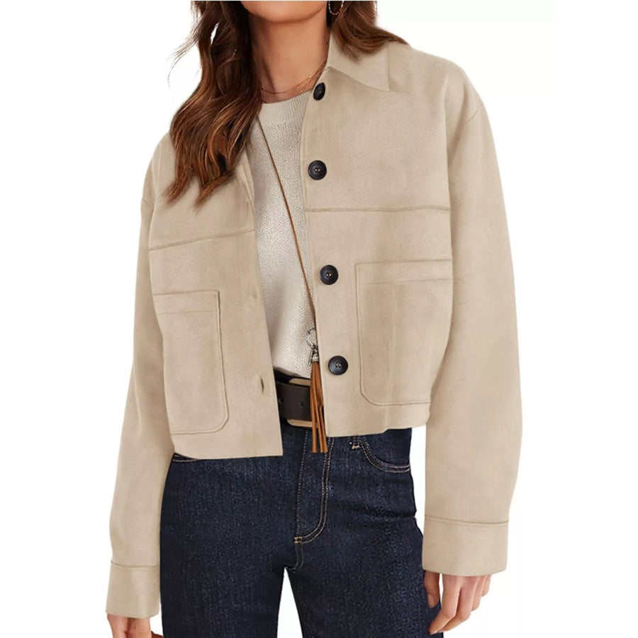 Button-Down Cropped Jacket Apparel and Accessories