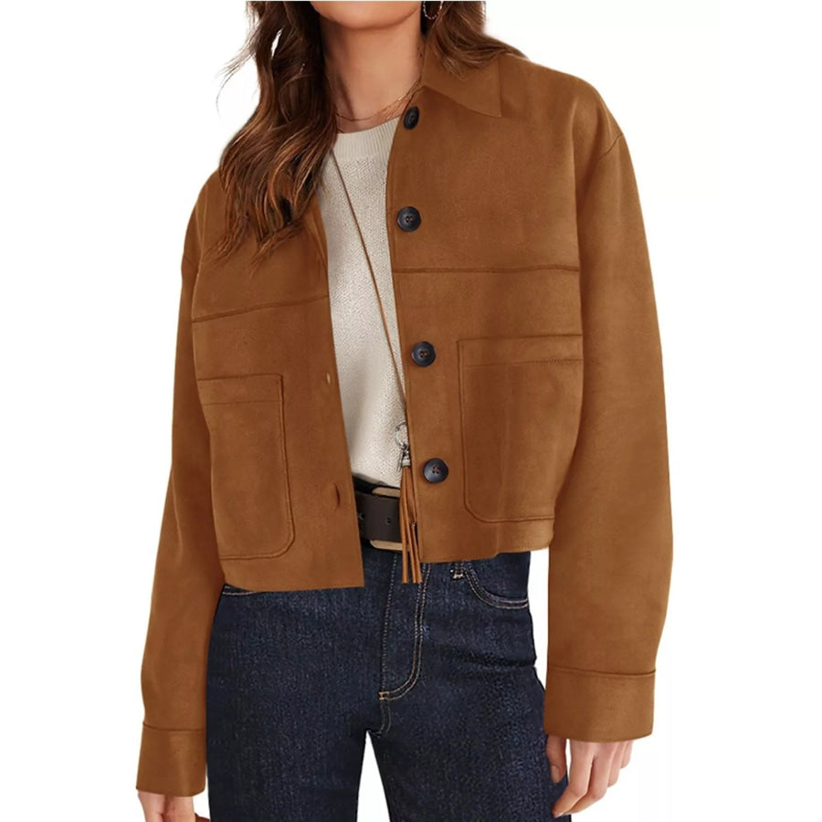 Button-Down Cropped Jacket Apparel and Accessories