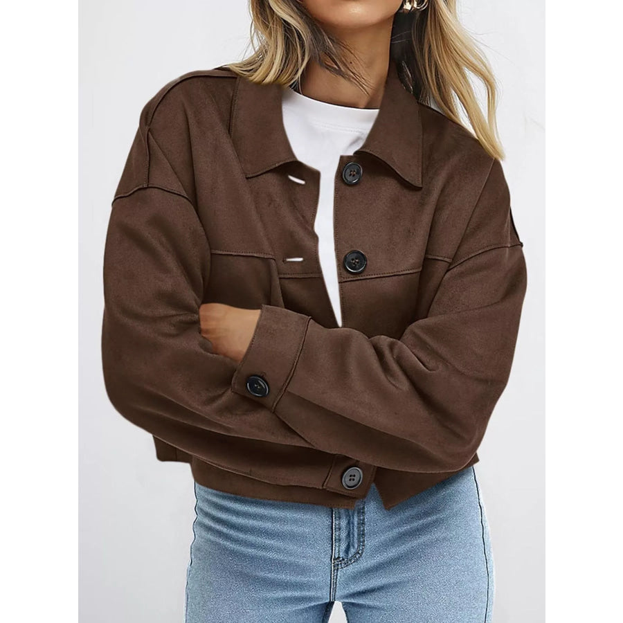Button-Down Cropped Jacket Apparel and Accessories