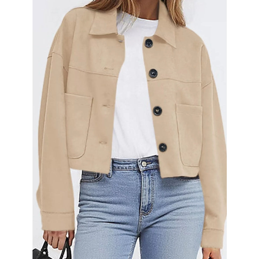 Button-Down Cropped Jacket Apparel and Accessories