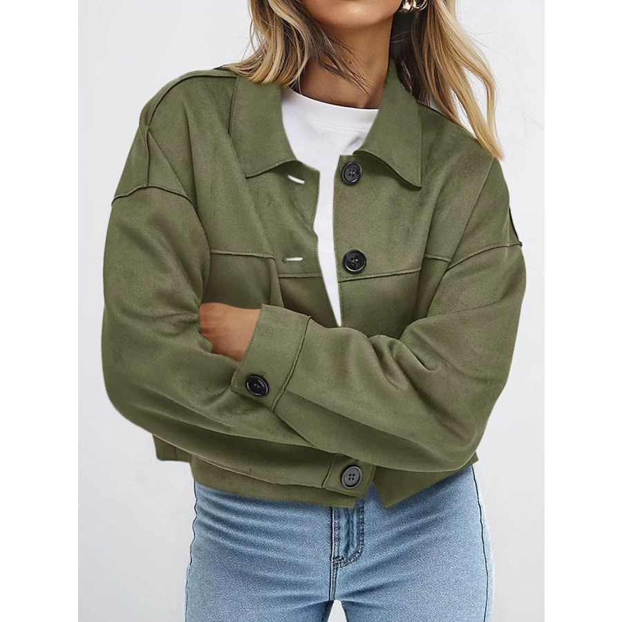 Button-Down Cropped Jacket Apparel and Accessories