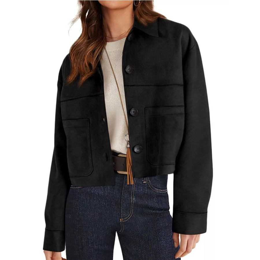 Button-Down Cropped Jacket Apparel and Accessories