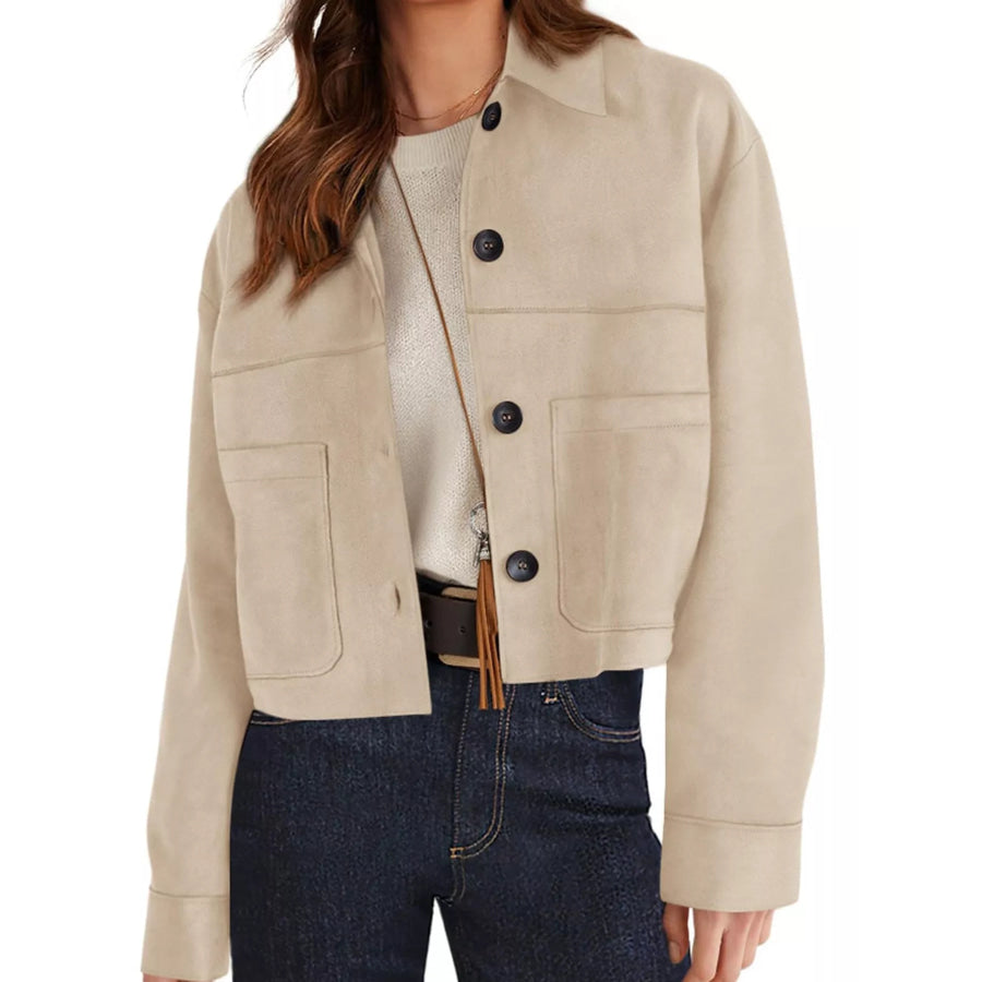 Button-Down Cropped Jacket Apparel and Accessories