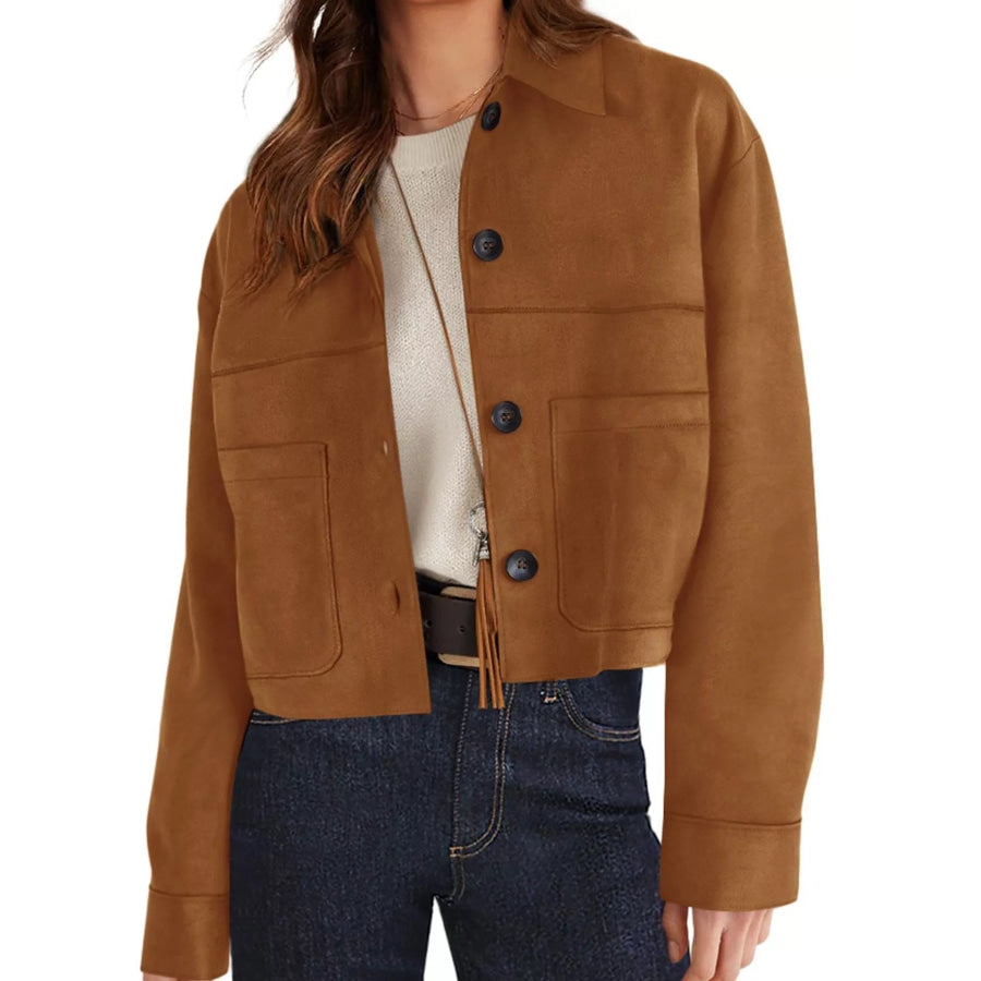 Button-Down Cropped Jacket Apparel and Accessories