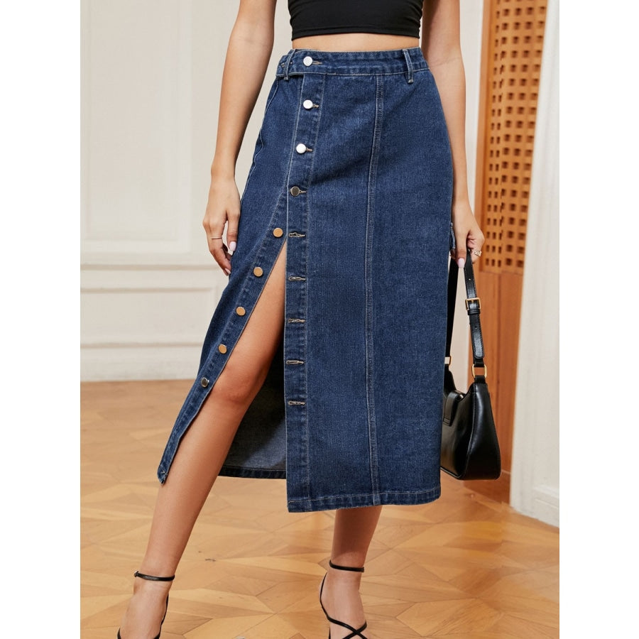 Button down jean outlet skirt