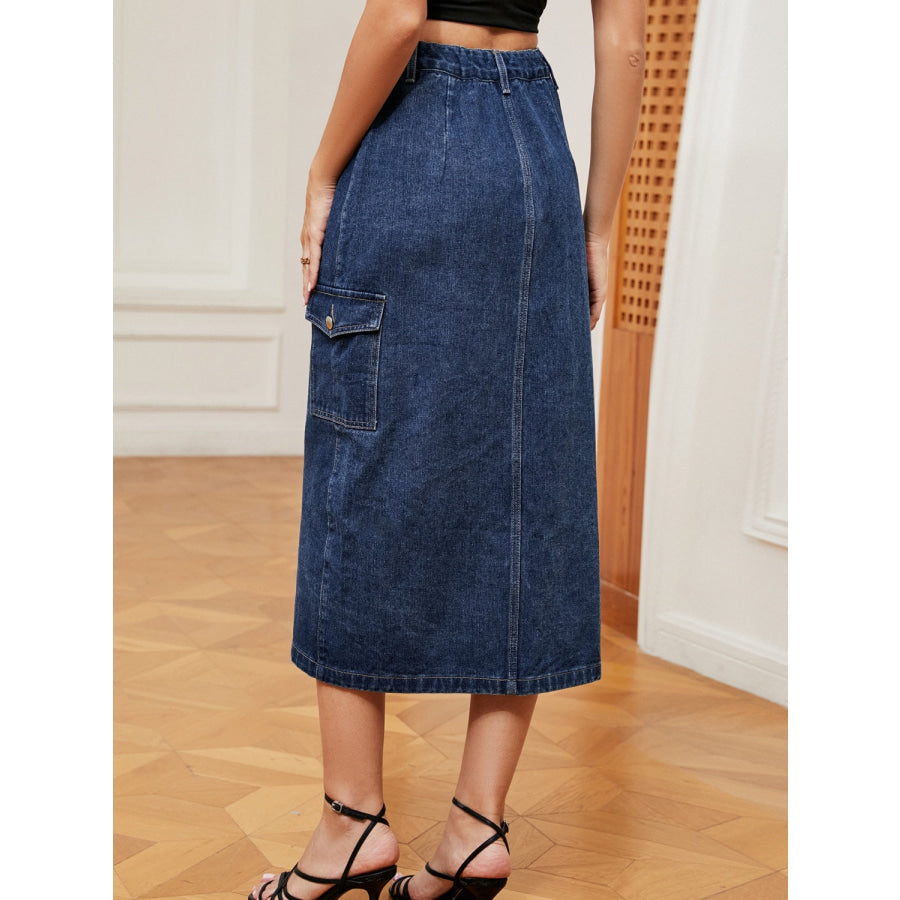 Button Down Denim Skirt Medium / S