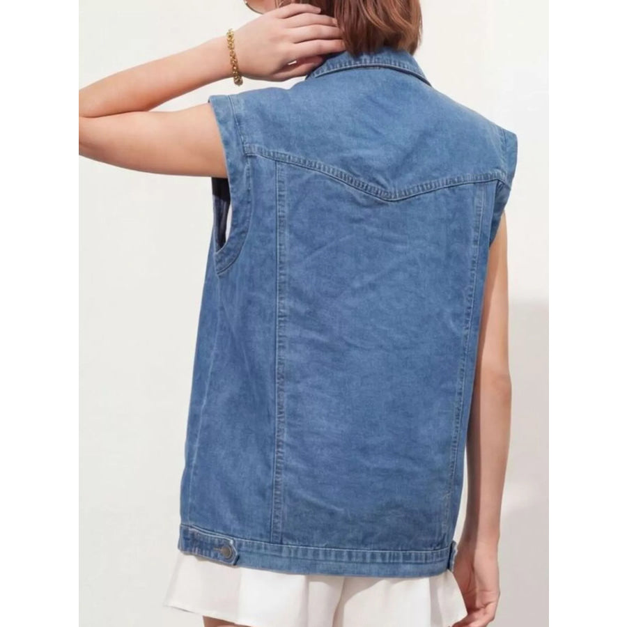Button-Down Denim Vest Apparel and Accessories