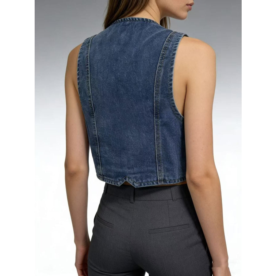 Button-Down Denim Vest Apparel and Accessories
