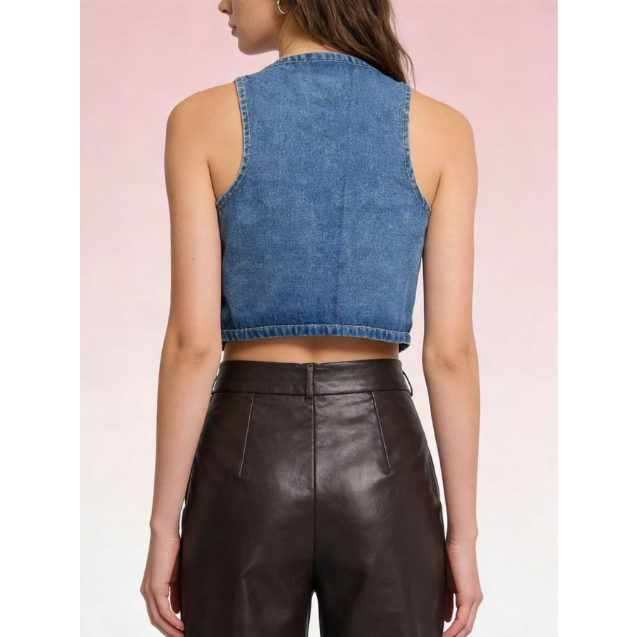 Button-Down Denim Vest Apparel and Accessories