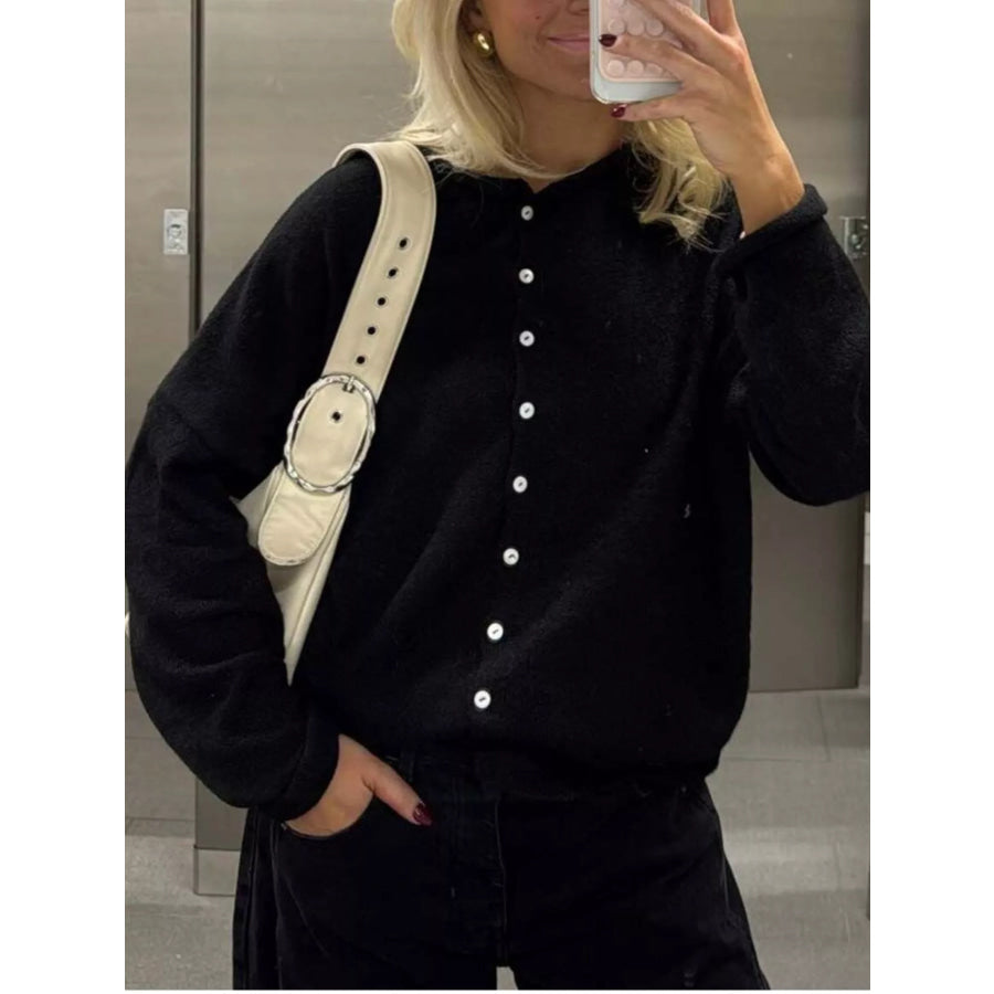 Button-Down Dropped Shoulder Cardigan Apparel and Accessories