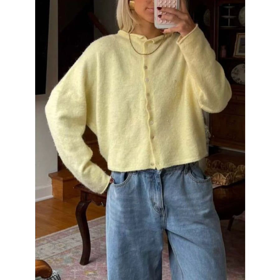 Button-Down Dropped Shoulder Cardigan Apparel and Accessories