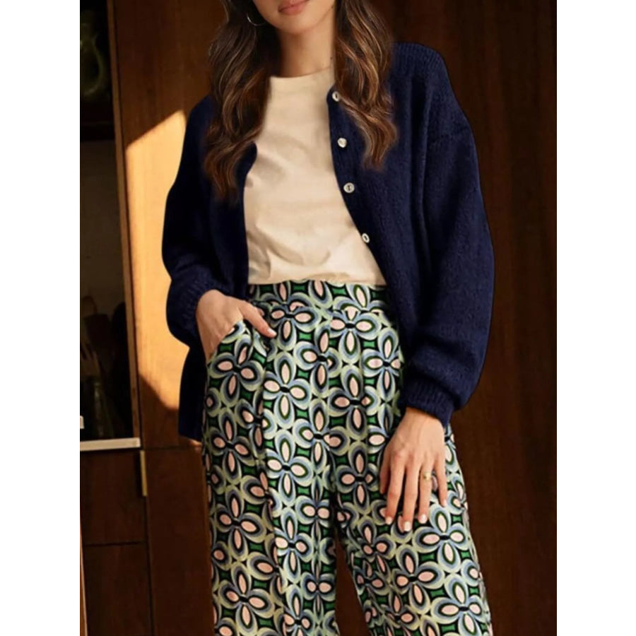 Button-Down Dropped Shoulder Cardigan Apparel and Accessories