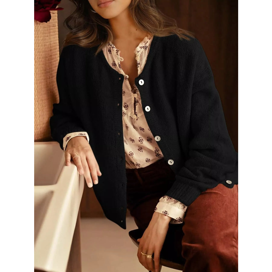 Button-Down Dropped Shoulder Cardigan Apparel and Accessories