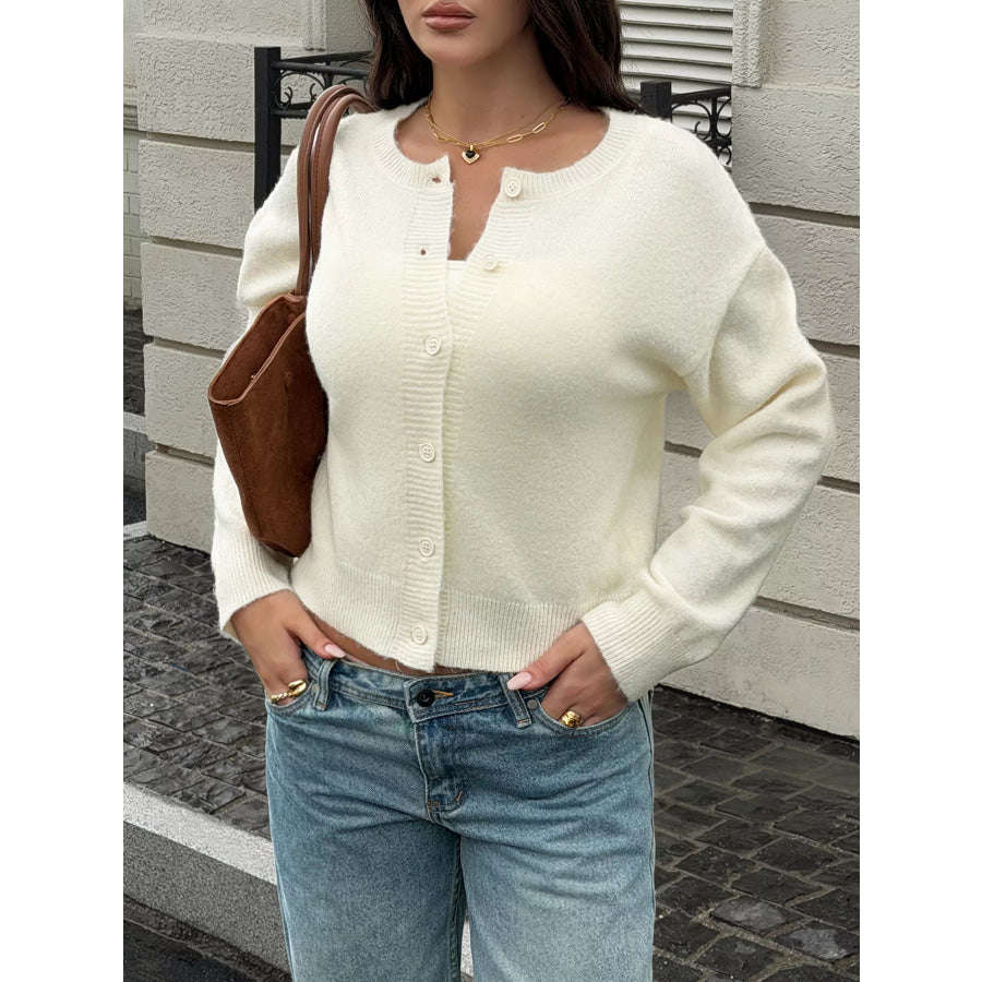 Button-Down Dropped Shoulder Cardigan Apparel and Accessories