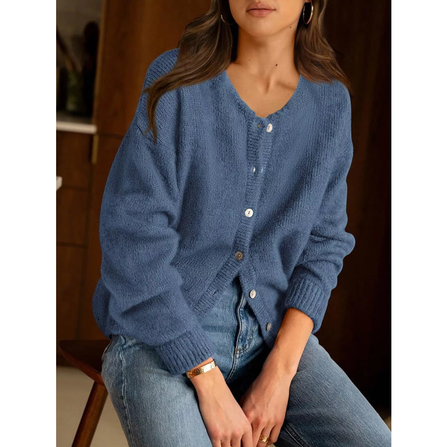 Button-Down Dropped Shoulder Cardigan Apparel and Accessories