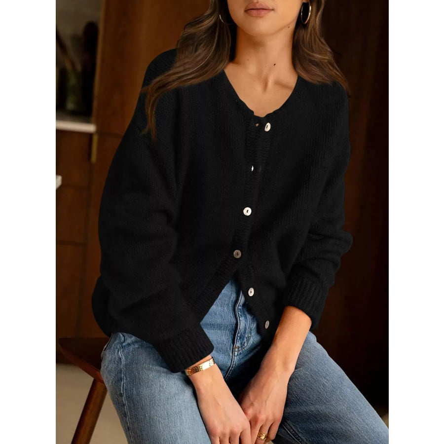 Button-Down Dropped Shoulder Cardigan Apparel and Accessories