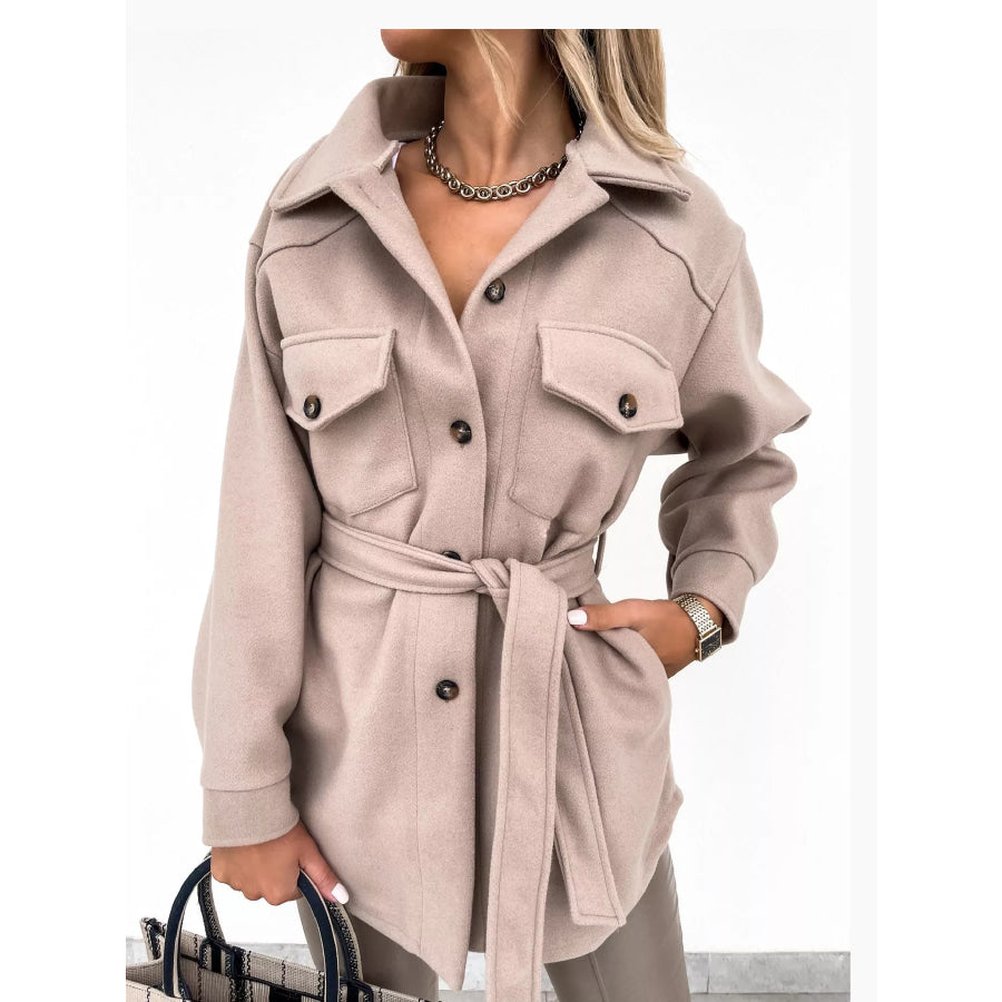 Button-Down Dropped Shoulder Outerwear Apparel and Accessories