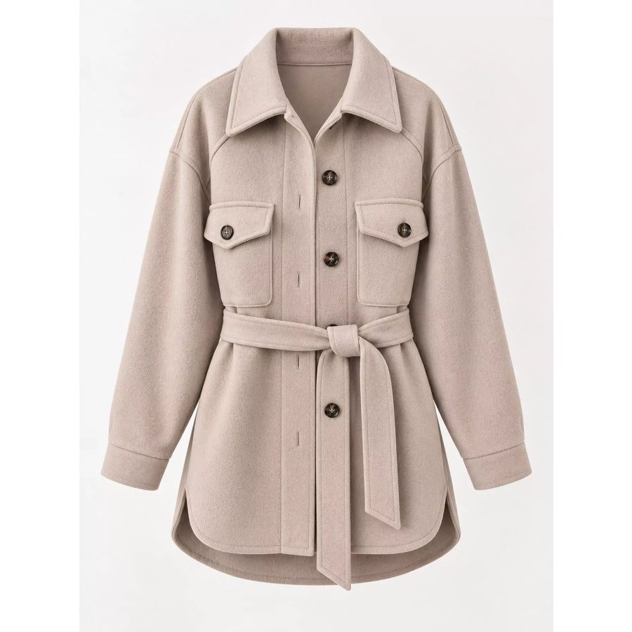 Button-Down Dropped Shoulder Outerwear Apparel and Accessories