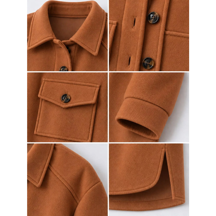 Button-Down Dropped Shoulder Outerwear Apparel and Accessories