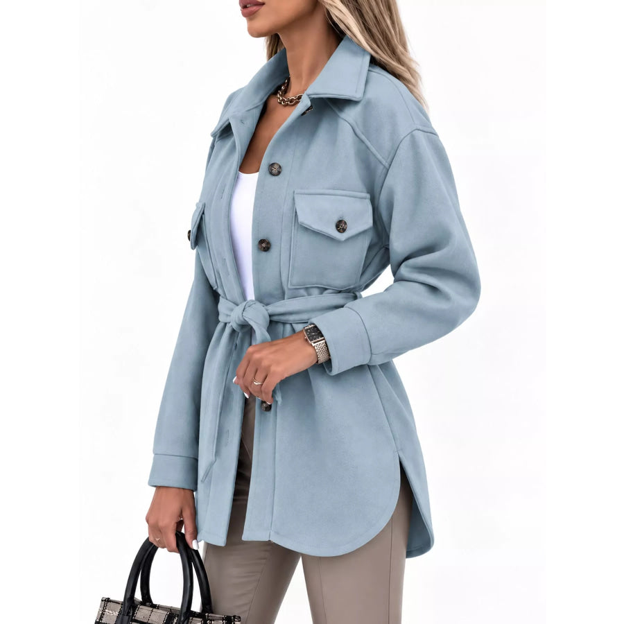 Button-Down Dropped Shoulder Outerwear Apparel and Accessories