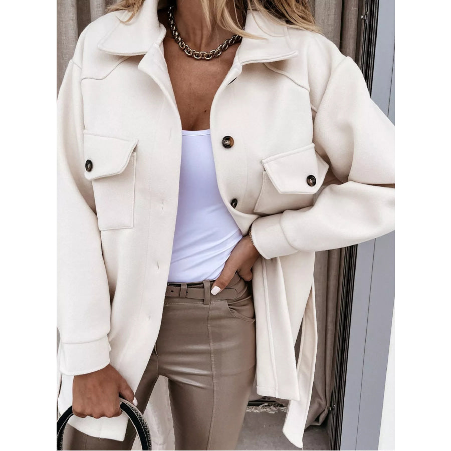 Button-Down Dropped Shoulder Outerwear Apparel and Accessories