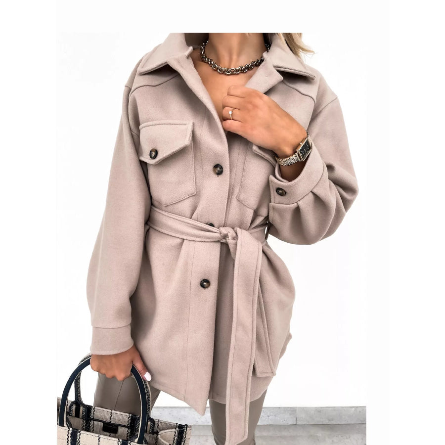 Button-Down Dropped Shoulder Outerwear Apparel and Accessories