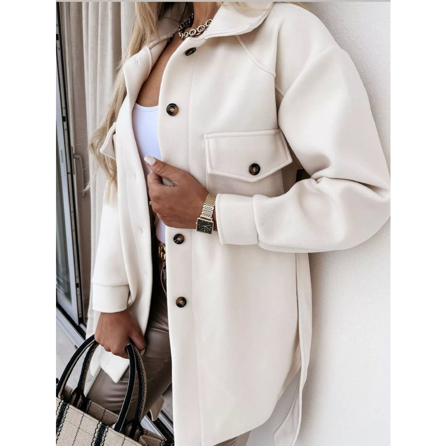 Button-Down Dropped Shoulder Outerwear Apparel and Accessories