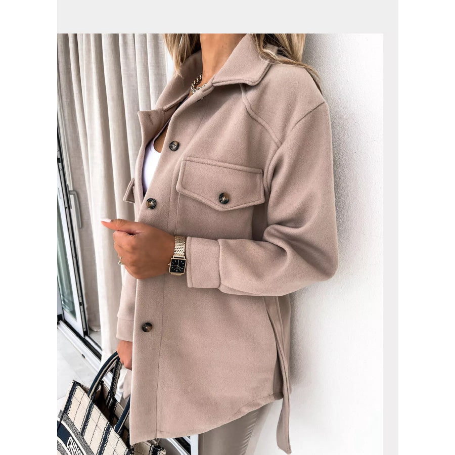 Button-Down Dropped Shoulder Outerwear Apparel and Accessories