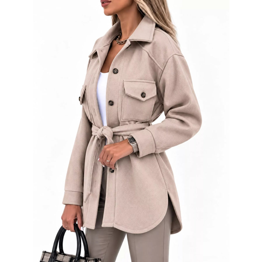 Button-Down Dropped Shoulder Outerwear Apparel and Accessories