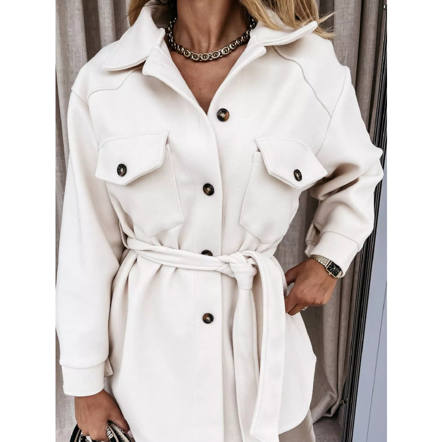 Button-Down Dropped Shoulder Outerwear Apparel and Accessories