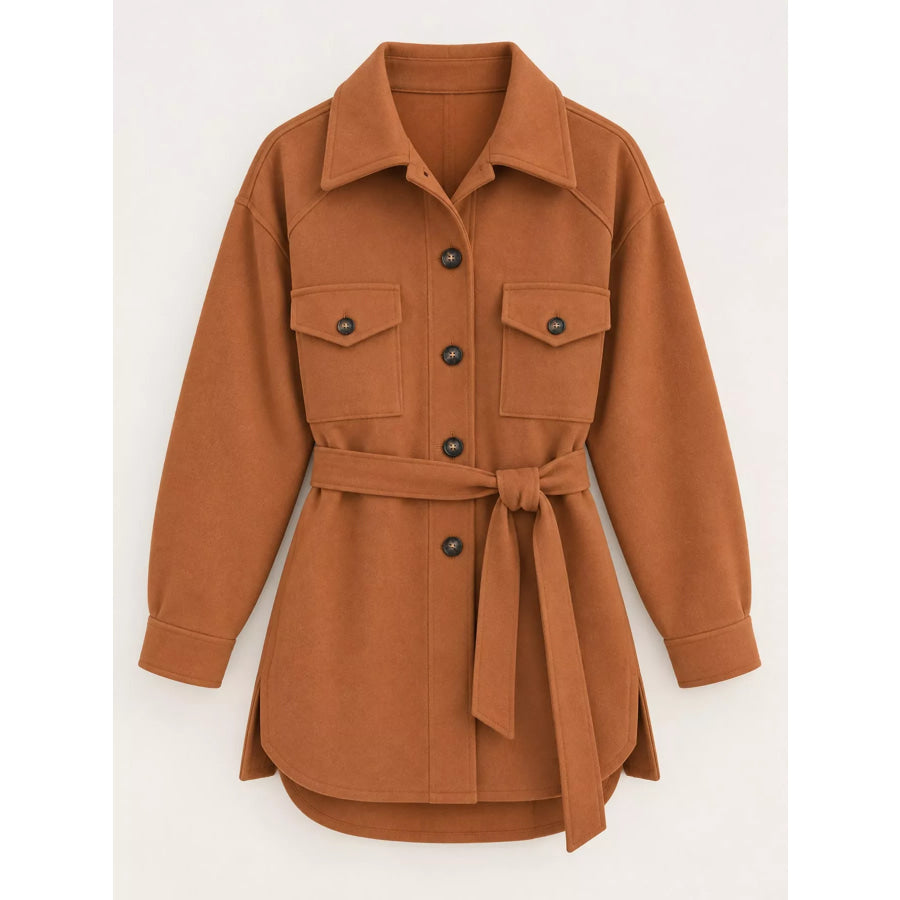 Button-Down Dropped Shoulder Outerwear Apparel and Accessories