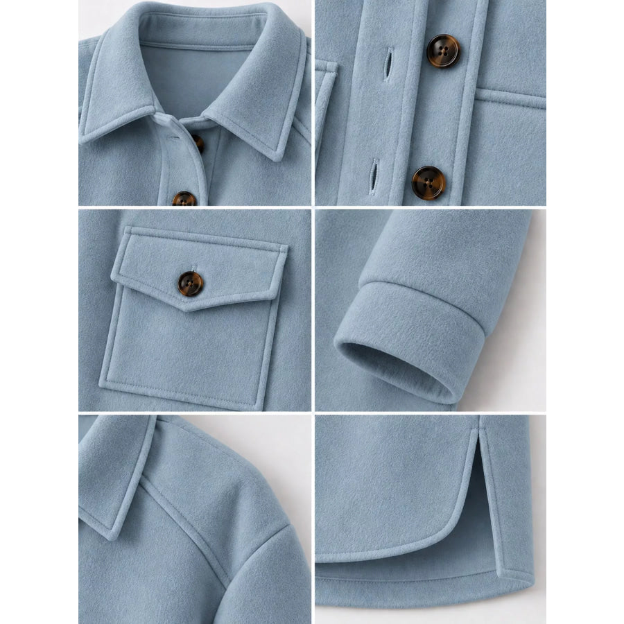 Button-Down Dropped Shoulder Outerwear Apparel and Accessories
