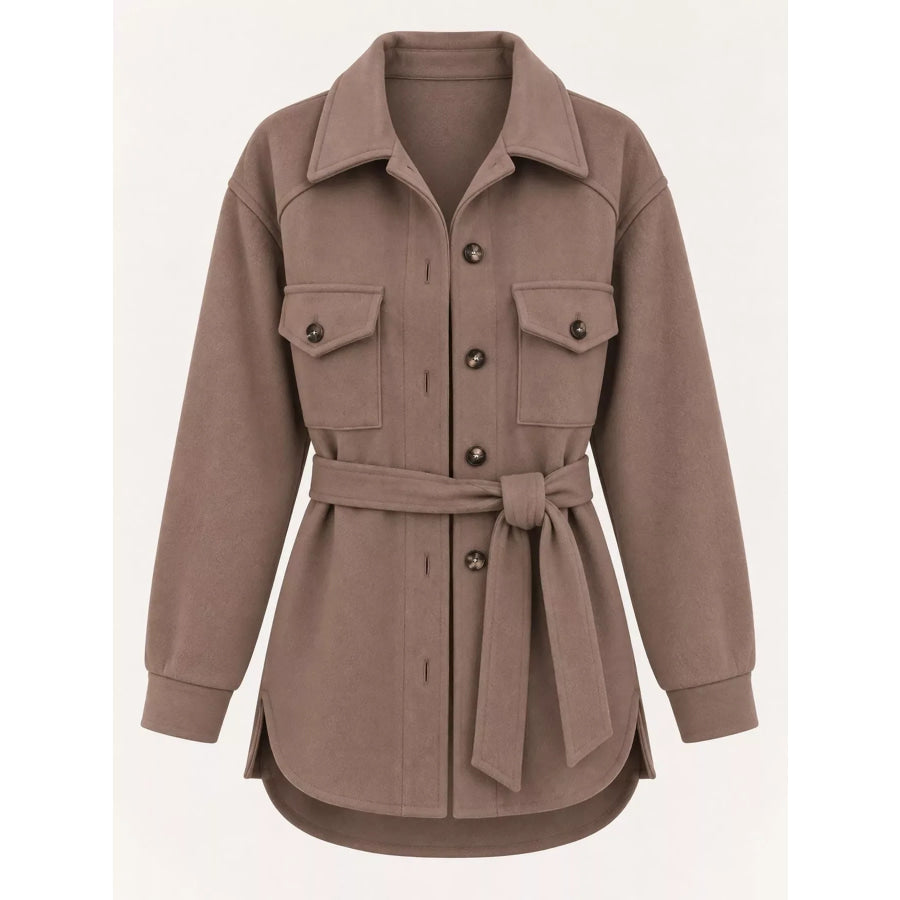 Button-Down Dropped Shoulder Outerwear Apparel and Accessories