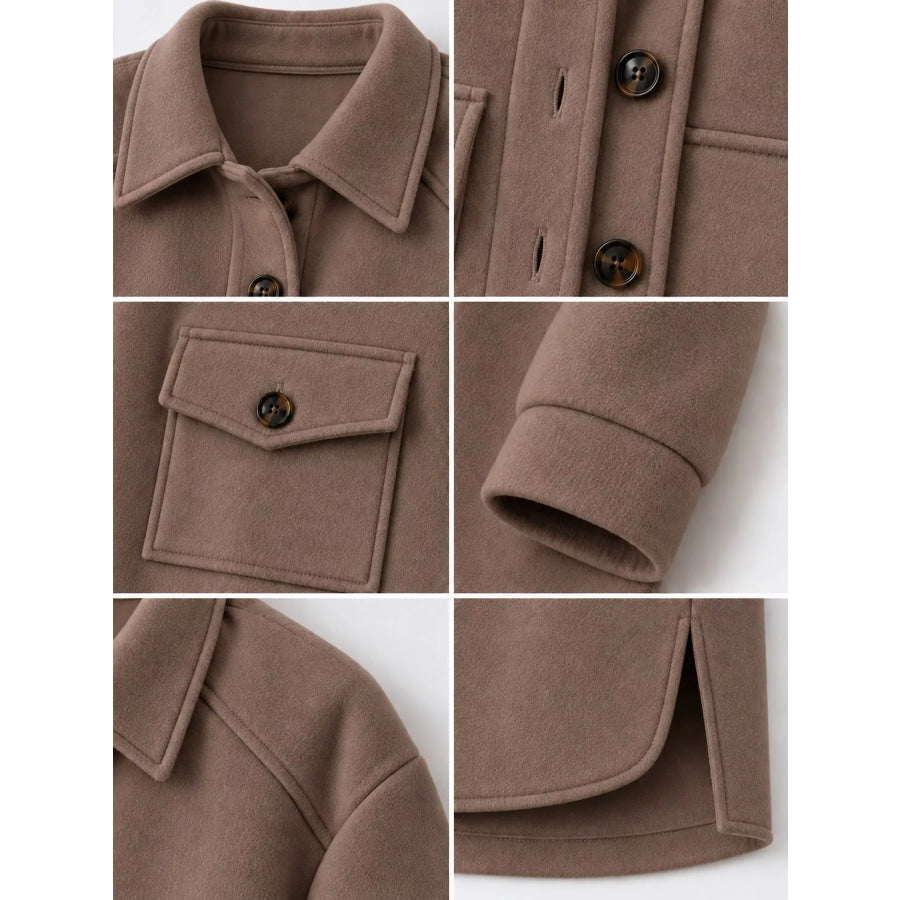 Button-Down Dropped Shoulder Outerwear Apparel and Accessories