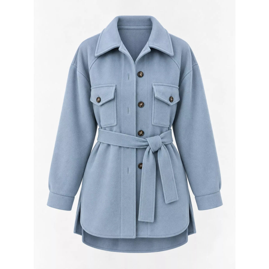 Button-Down Dropped Shoulder Outerwear Apparel and Accessories