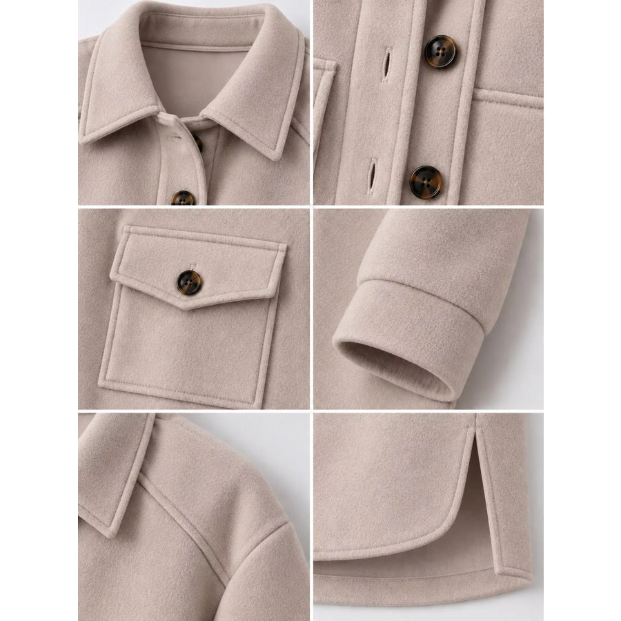 Button-Down Dropped Shoulder Outerwear Apparel and Accessories