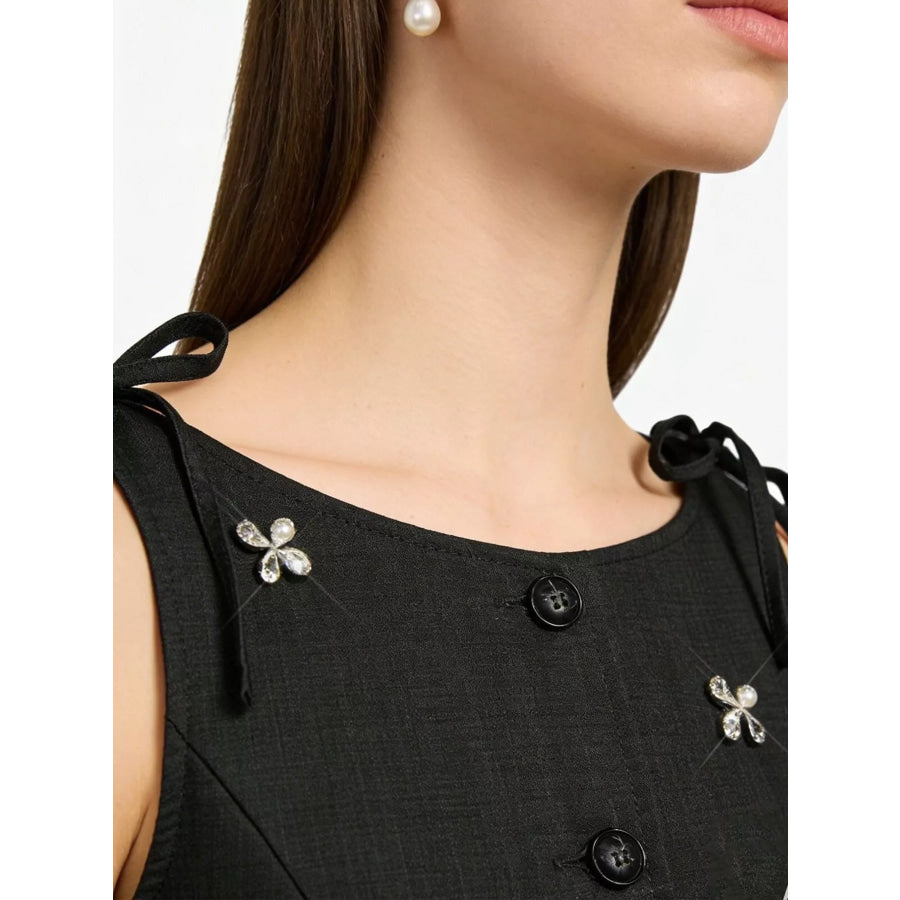 Button-Down Embellished Vest Apparel and Accessories