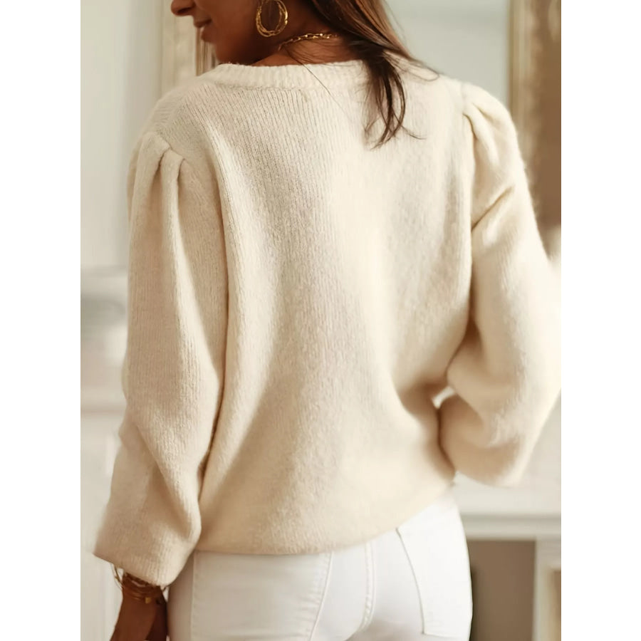 Button-Down Eyelet Long Sleeve Cardigan Apparel and Accessories